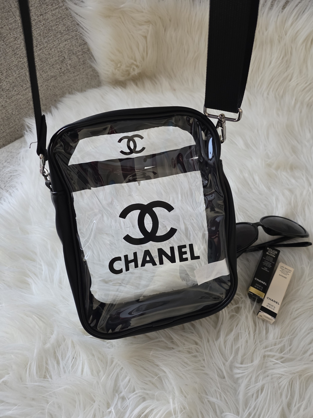 Transparent Bag Crossbody Bag Stadium Bag With Black Trim